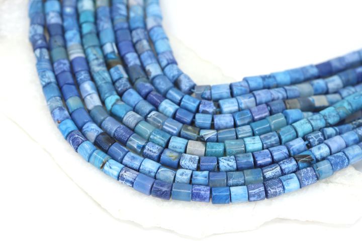 6mm Cylinder Barrel Natural Stone Beads