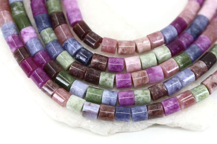 8mm Cylinder Barrel Natural Stone Beads