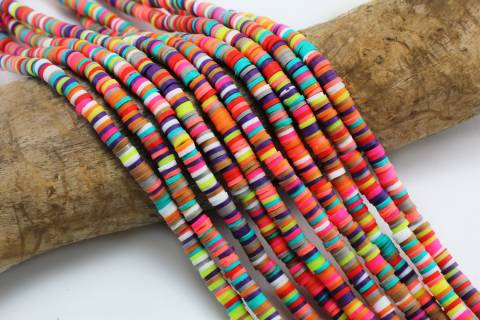 Heishi Beads - Polymer Clay Beads - Heishi Disc Beads - Surfer Heishi Beads