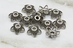Antique Silver Colour Bead End Caps