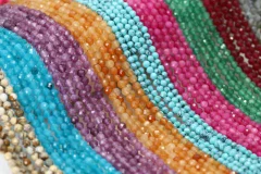 3mm Faceted Round Natural Stone Beads