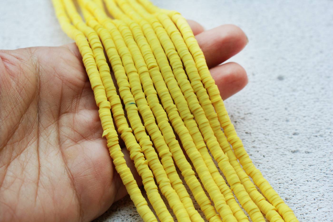 4mm Yellow Heishi Disc Beads  4mm Heishi Polymer Clay Beads