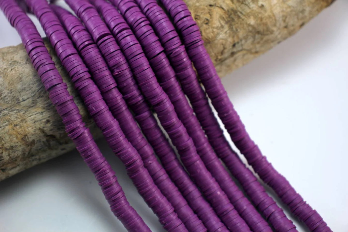 polymer-clay-fimo-disc-purple-beads.