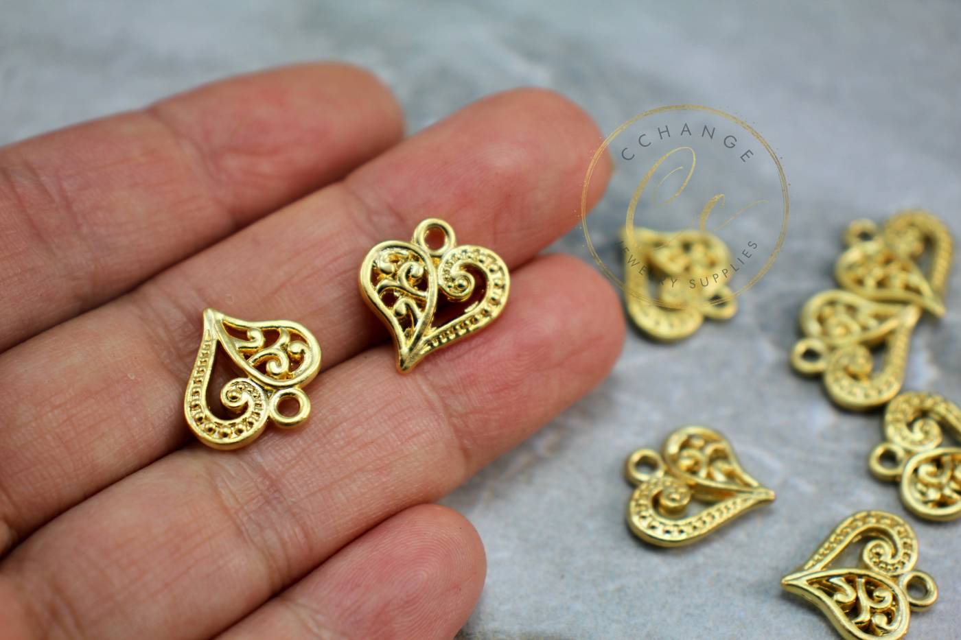 gold-plated-metal-heart-pendants