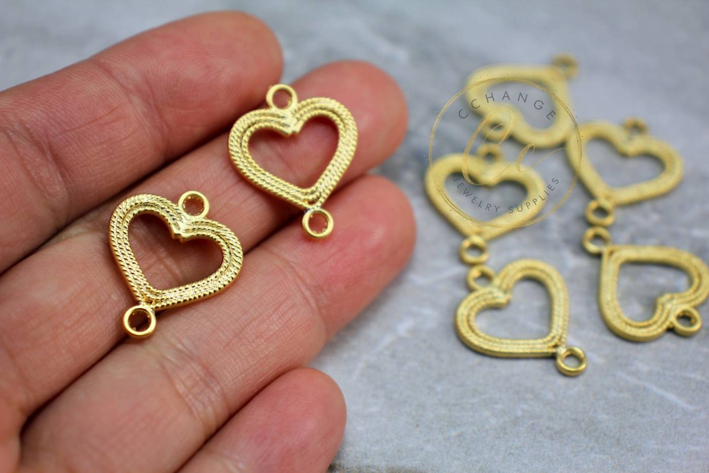 gold-metal-love-heart-jewelry-findings