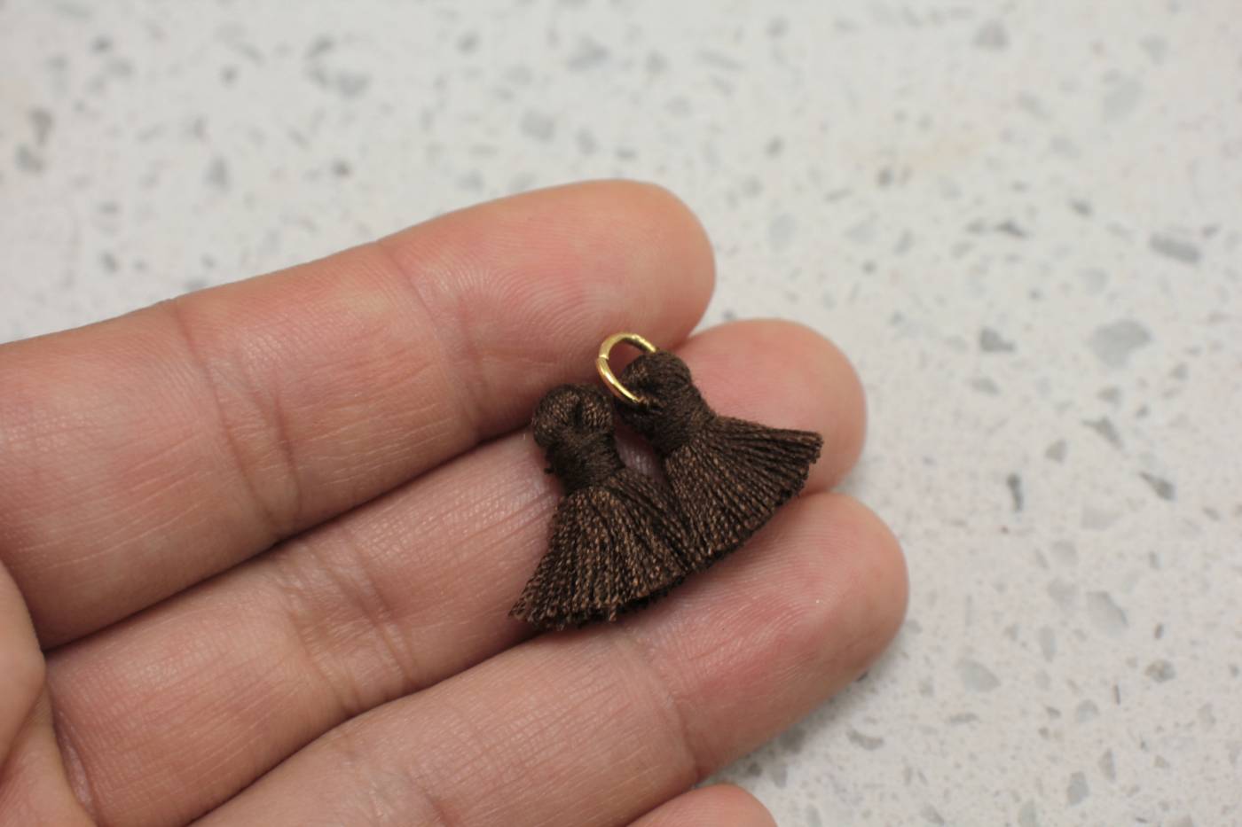 dark-brown-handmade-cotton-mini-tassel