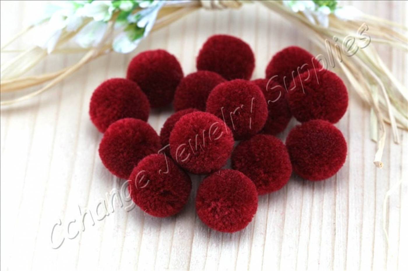 handmade-cotton-pompoms-maroon