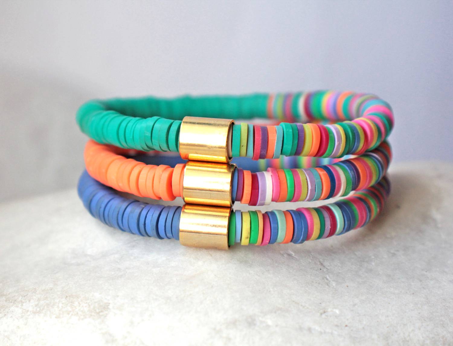 heishi-beaded-bracelets
