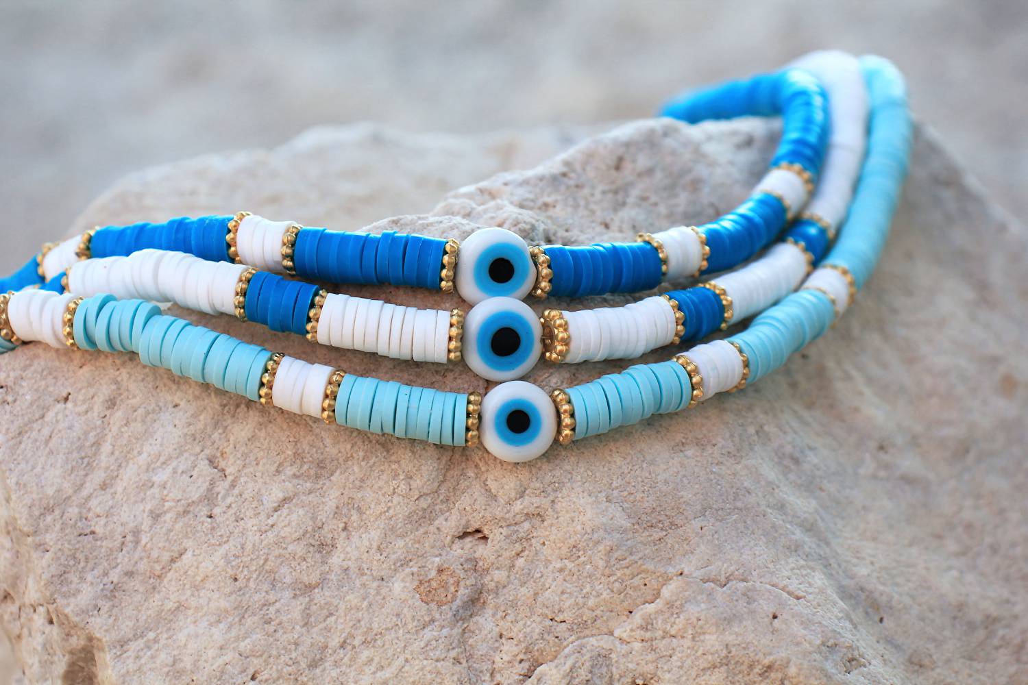 Handmade Evil Eye Bracelets Beads (Navy Blue)