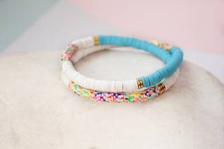 multi-color-heishi-beaded necklace