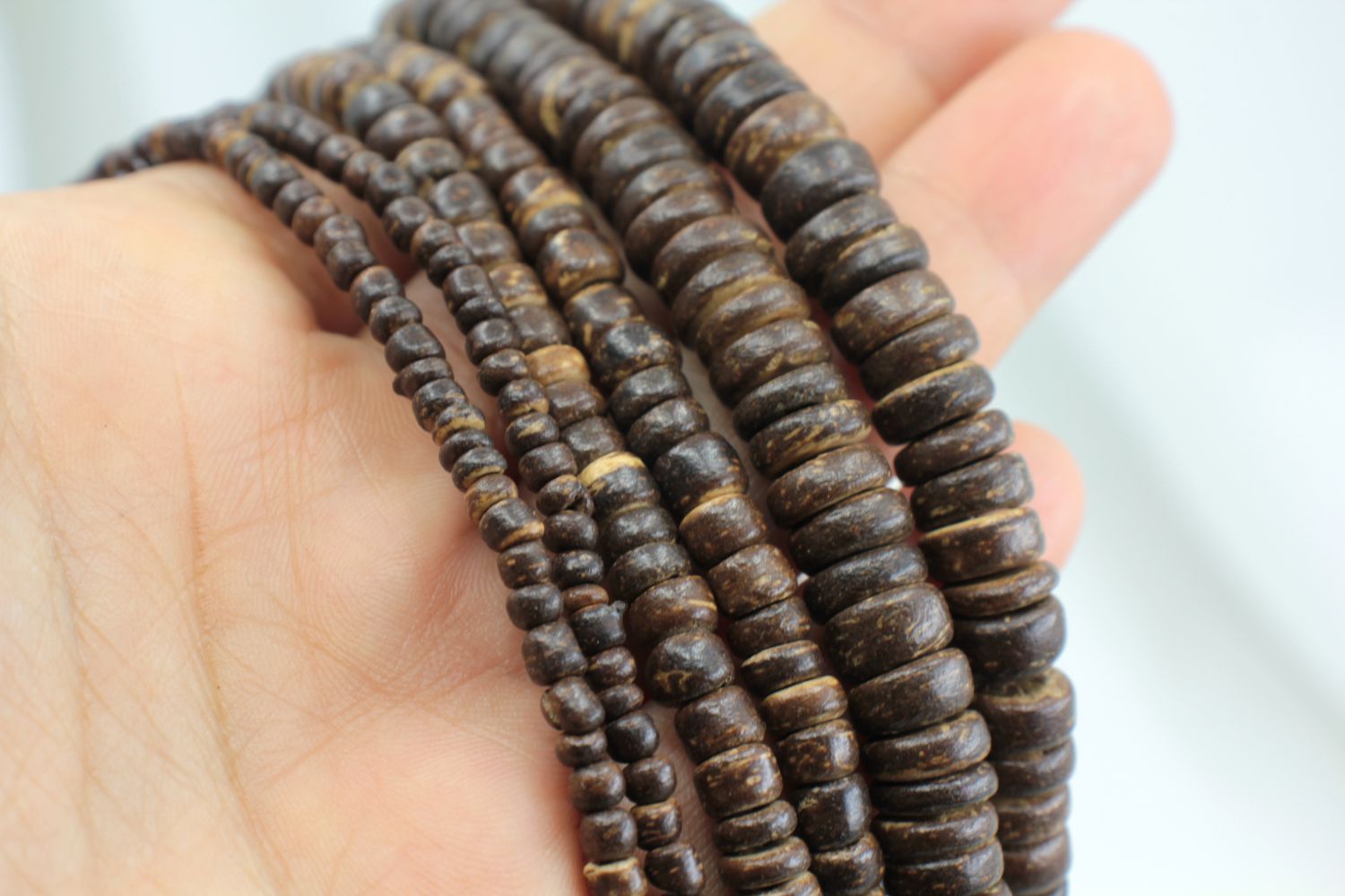 8mm Natural Coconut Heishi Rondelle Beads full strand 
