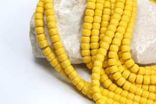 8mm-yellow-barrel-glass-beads-strand