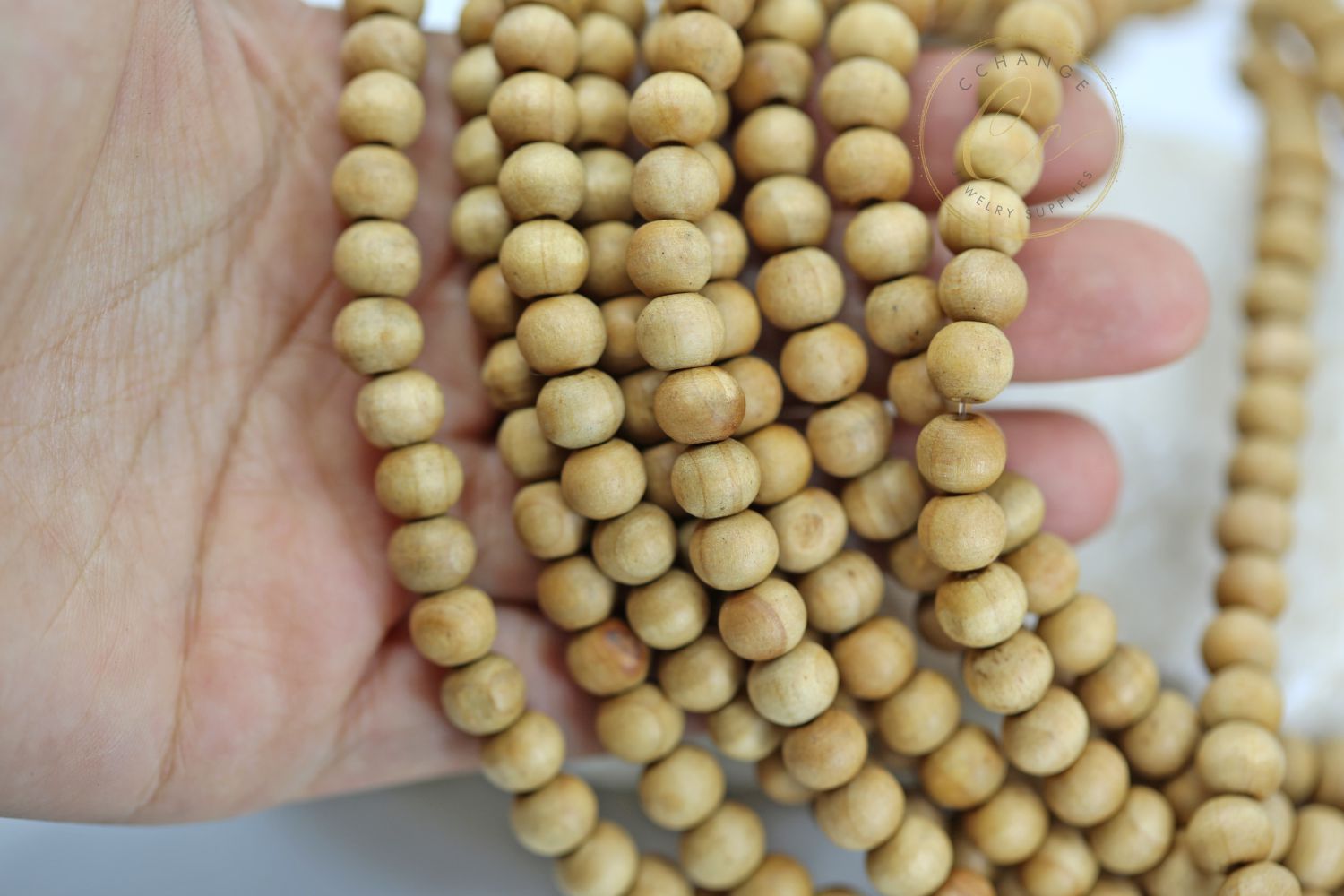 8mm Sandalwood Natural Wood Beads