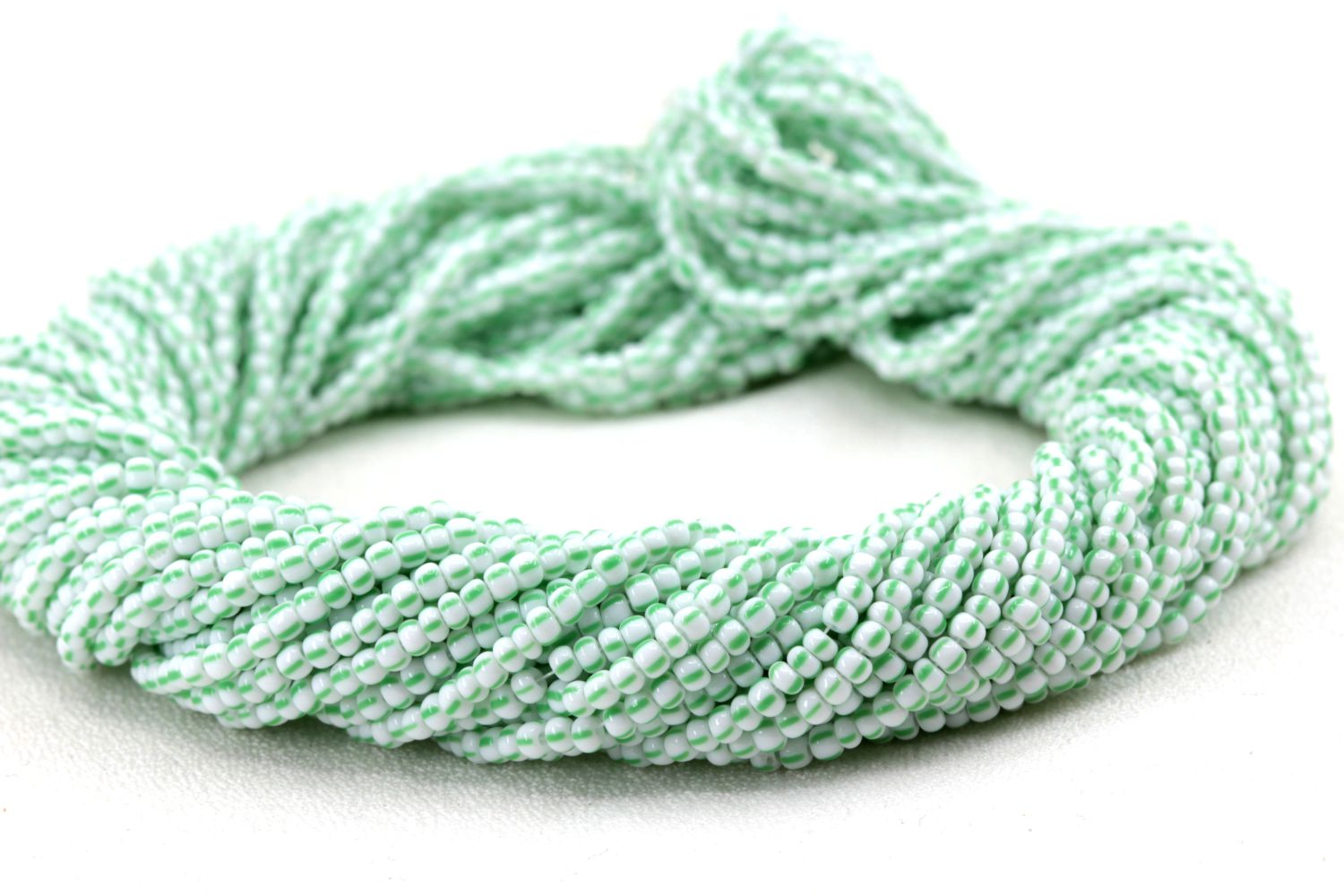 green-white-striped-czech-seed-beads