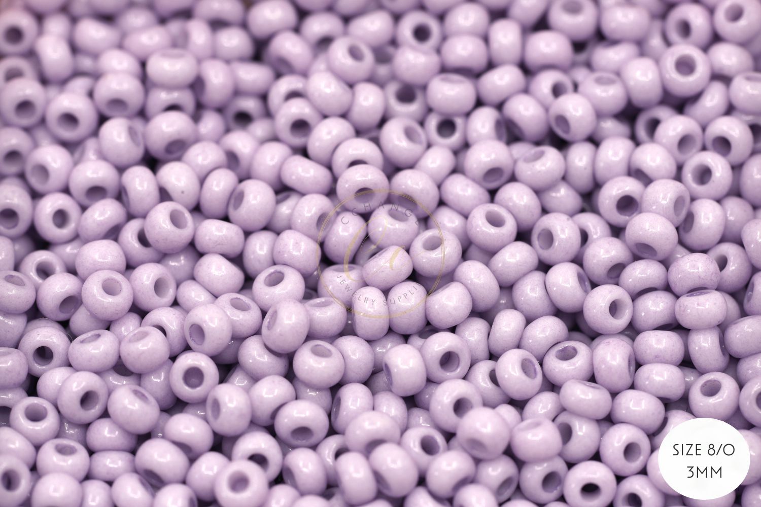 Size 8 Pale Lavender Glass Seed Beads