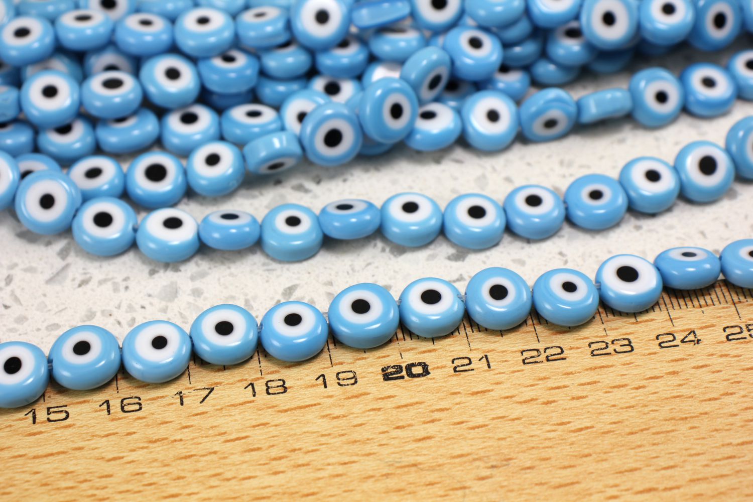 Bead, Glass, Evil Eye Bead, 16MM, Round, Dark Cobalt Blue