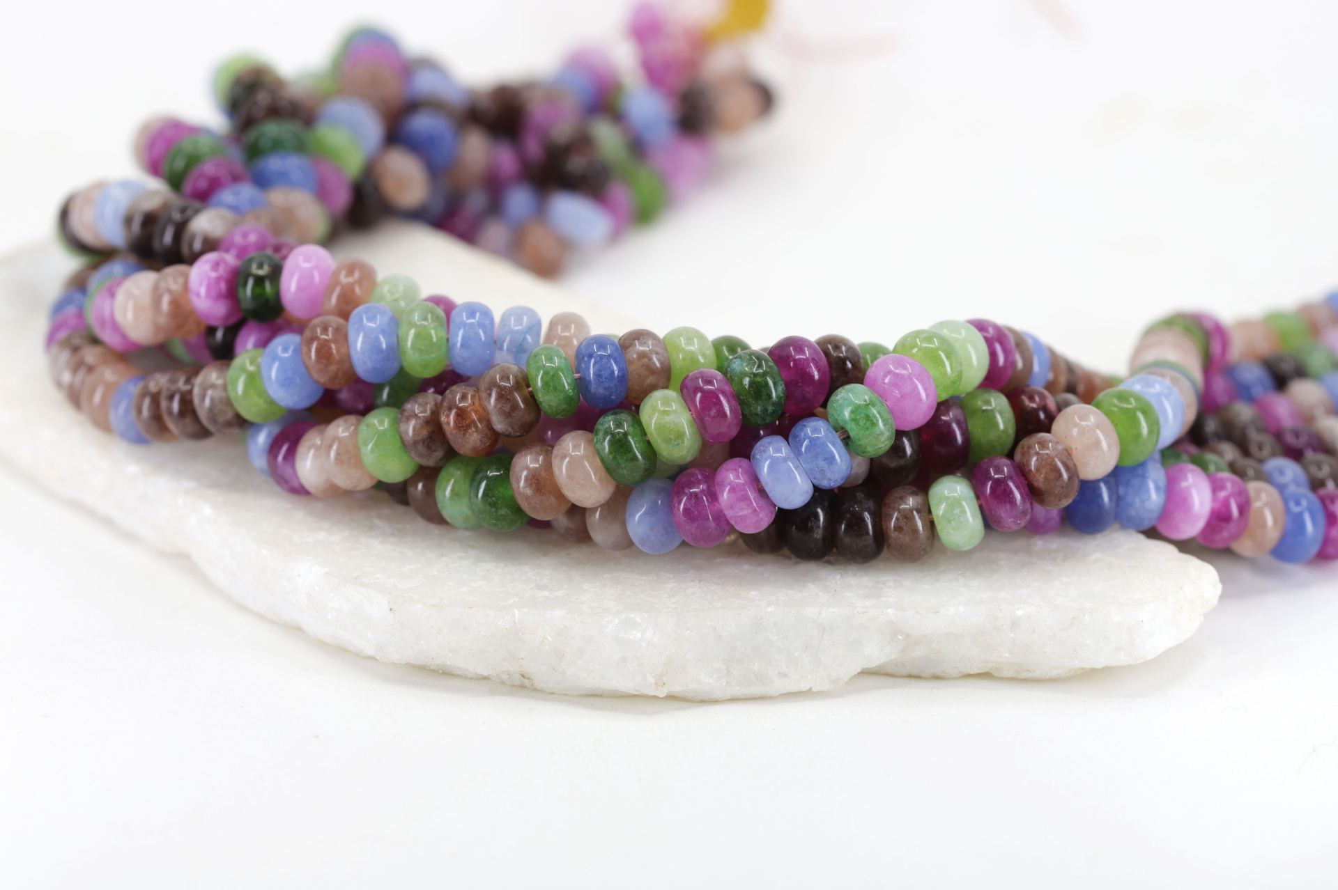 5x8mm Multicolour Tourmaline Rondelle Beads