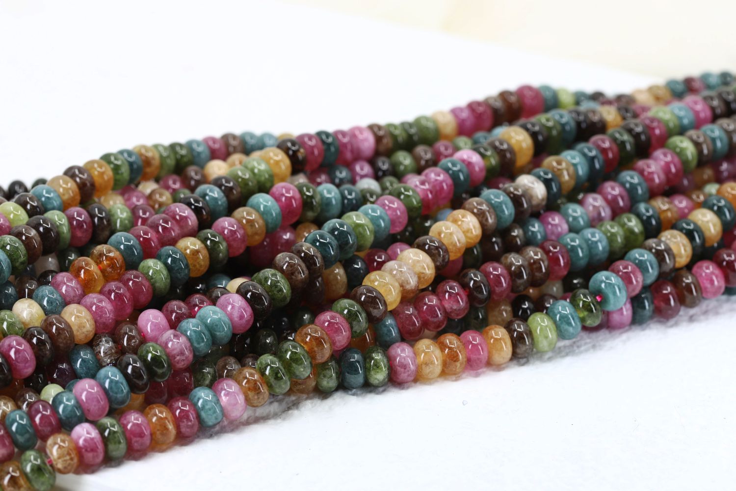 5x8mm Multicolour Tourmaline Rondelle Beads