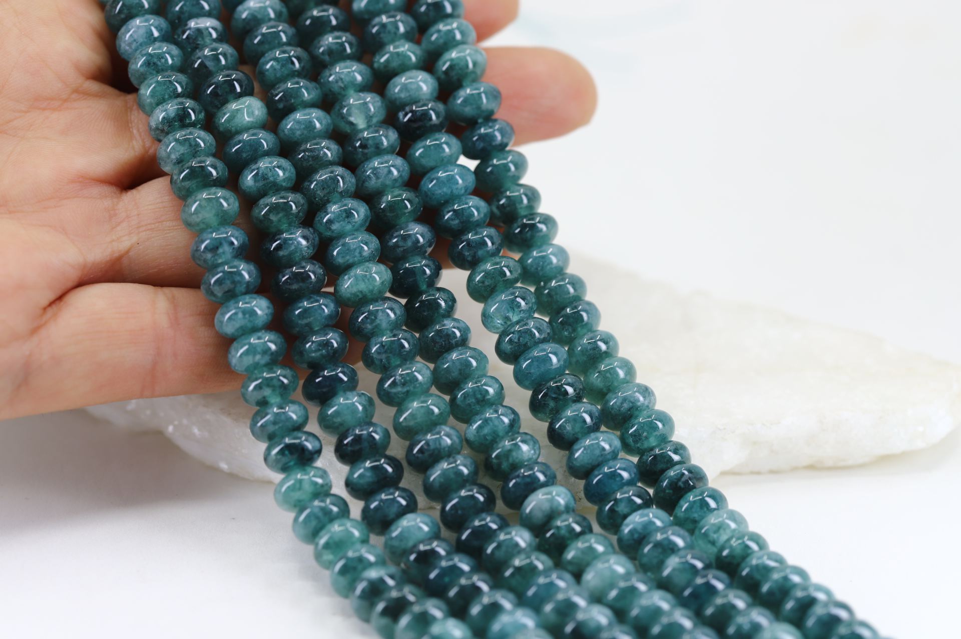 8mm-rondelle-angelite-petrol-green-gemst