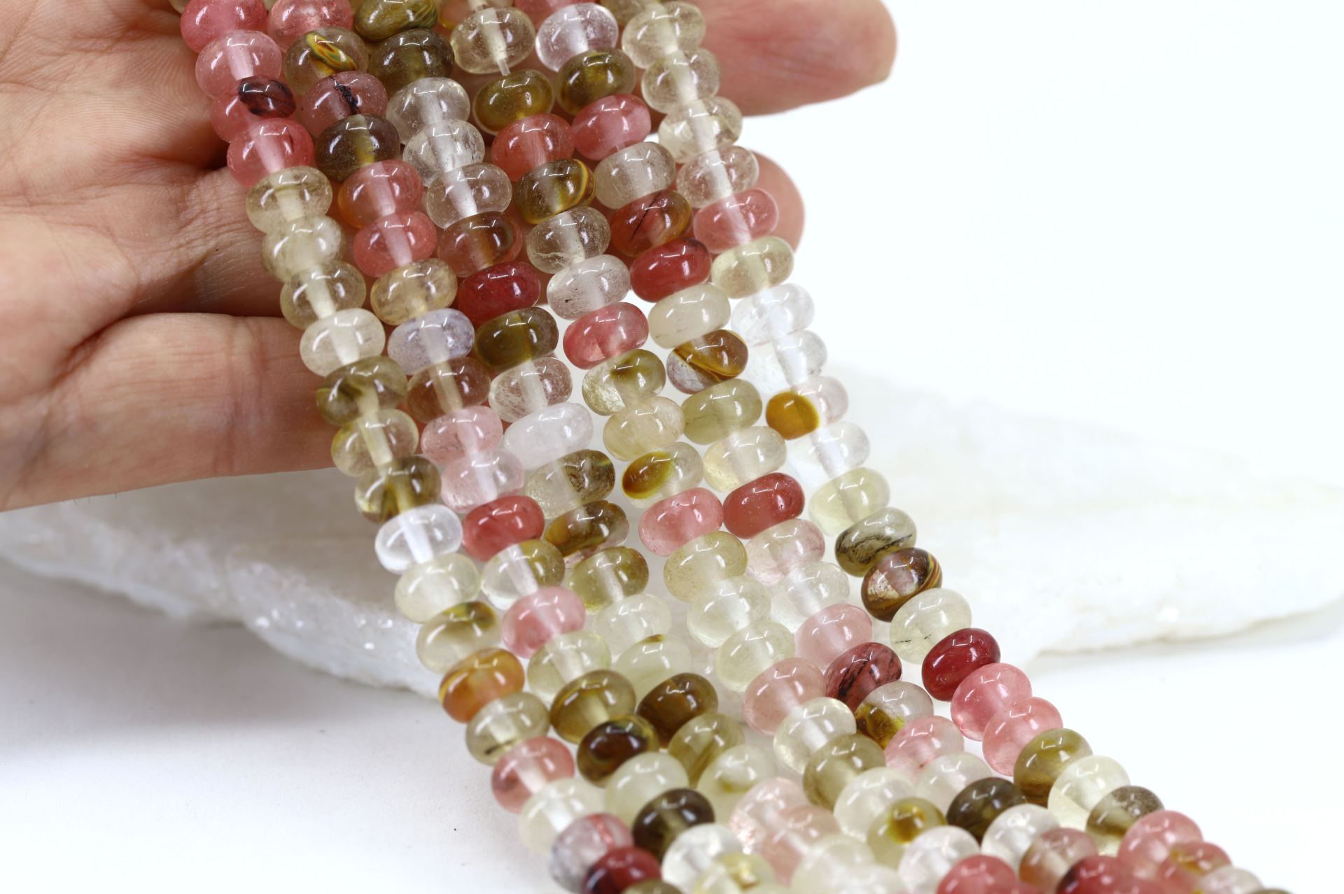 Rondelle-fire cherry-quartz-natural-gem