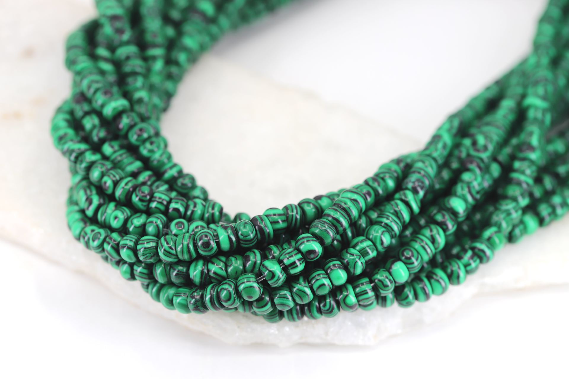rondelle-malachite-beads