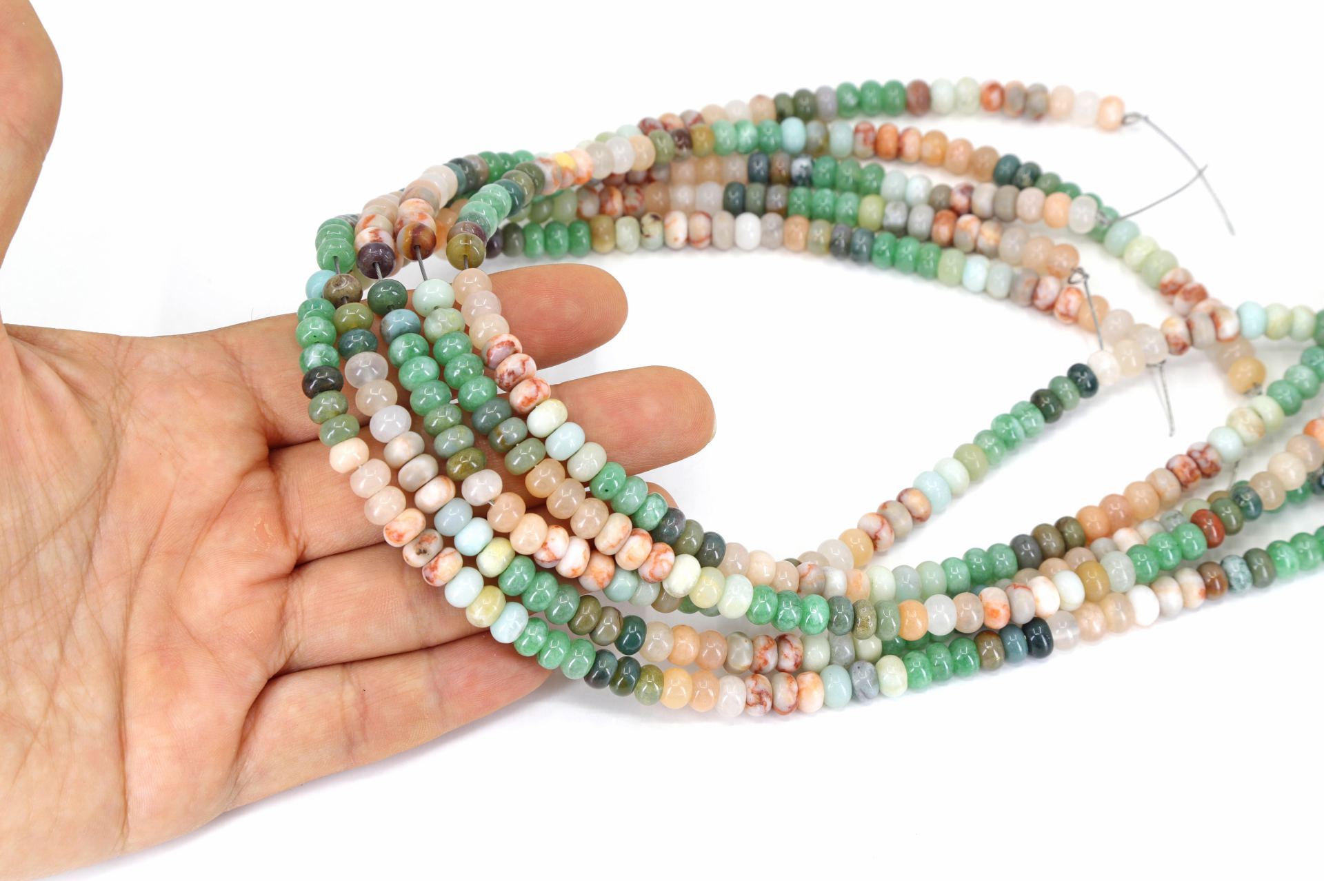 4x6mm-smooth-rondelle-green-shades-beads