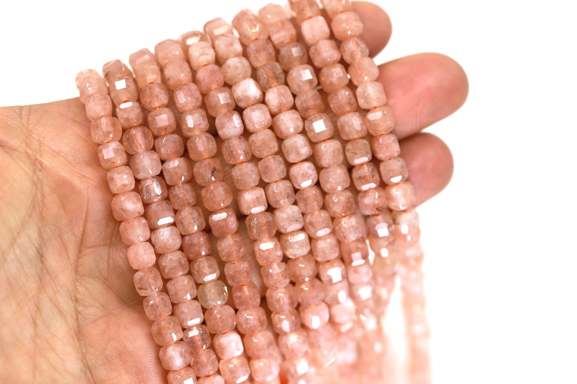 6x6mm-cube-faceted-sunstone-bead-strand