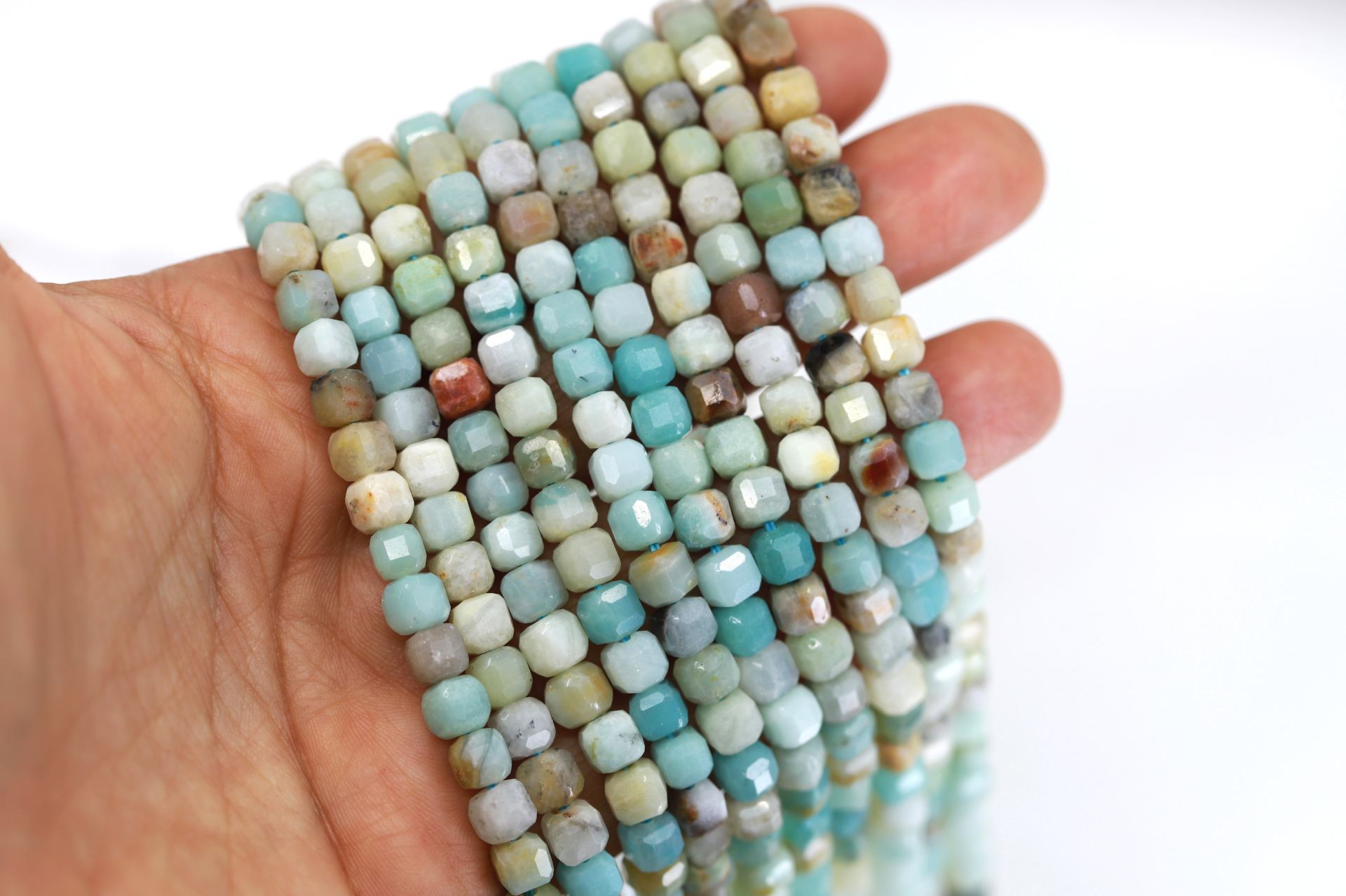 6x6mm-cube-faceted-amazonite-bead-strand