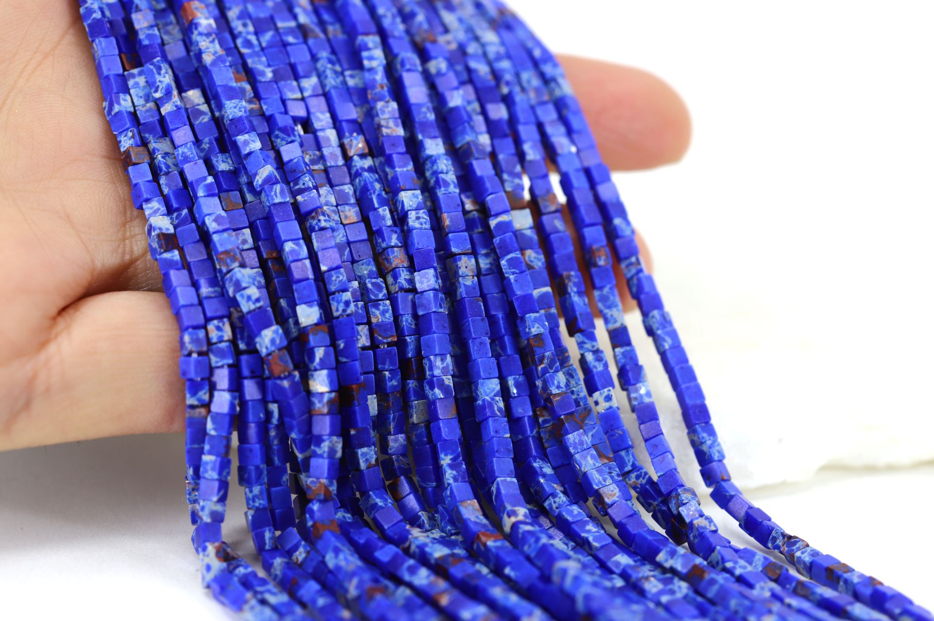 2.5mm-cube-blue-imperial-jasper-beads-strand