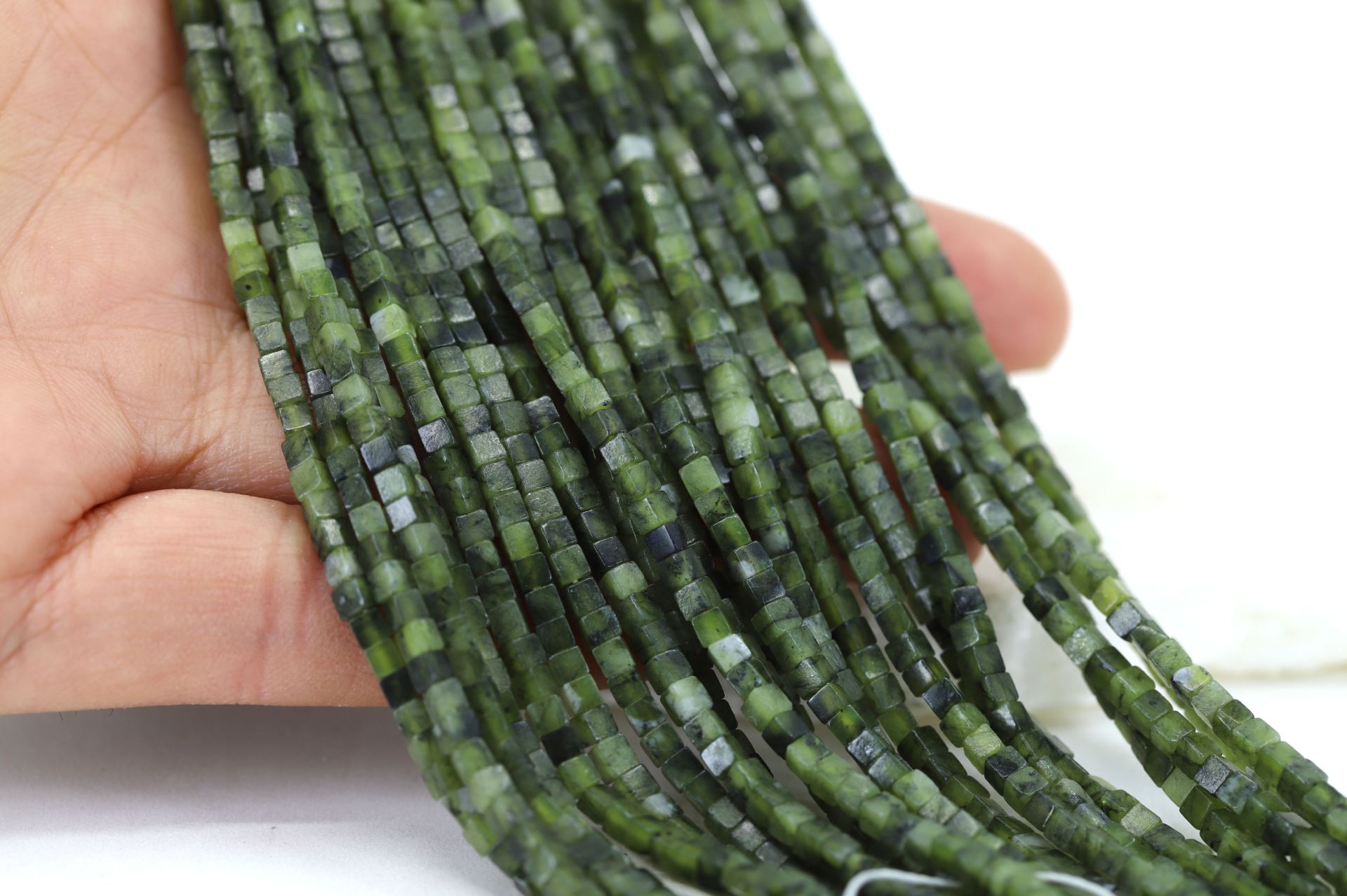 2.5mm-green-cube-taiwan-jade-beads-strand