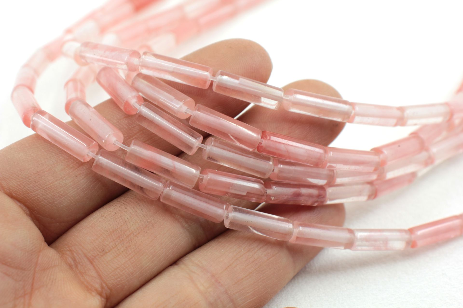 13mm-cherry-quartz-cylinder-tube-beads