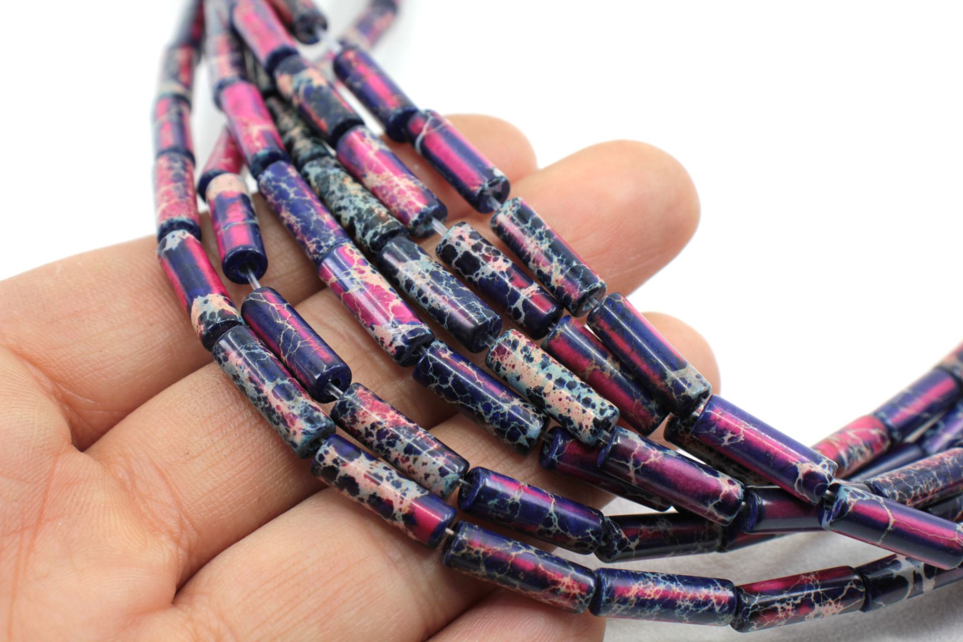 13mm-purple-cylinder-tube-jasper-beads