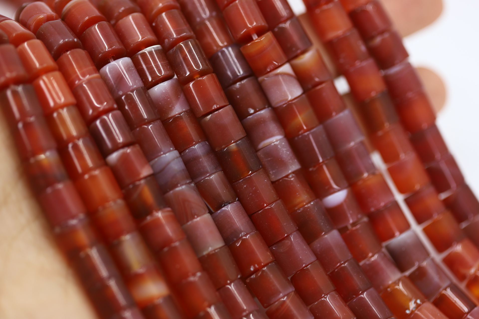 8mm-brown-agate-barrel-cylinder-beads