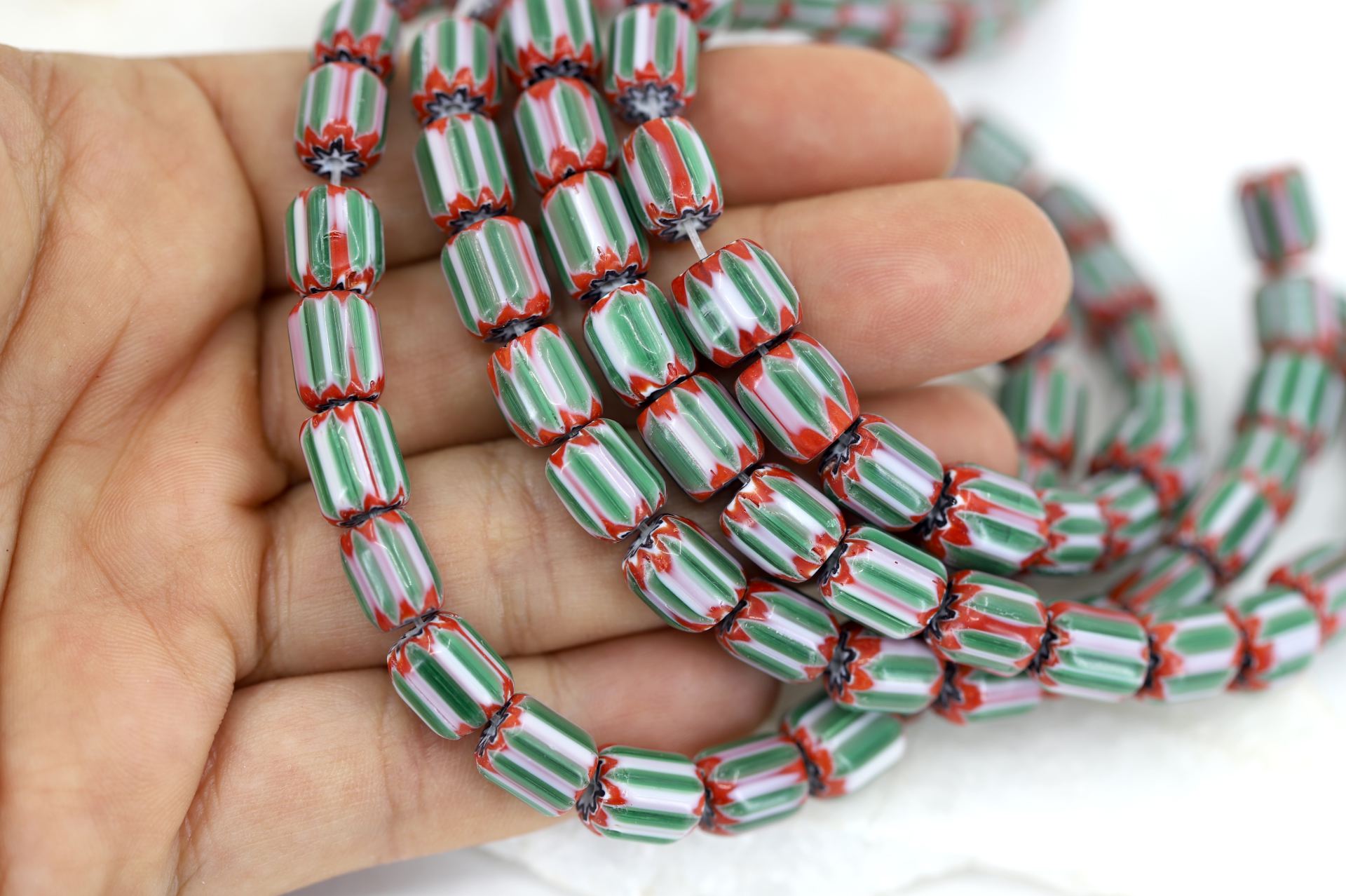 8mm-green-red-ethnic-glass-beads