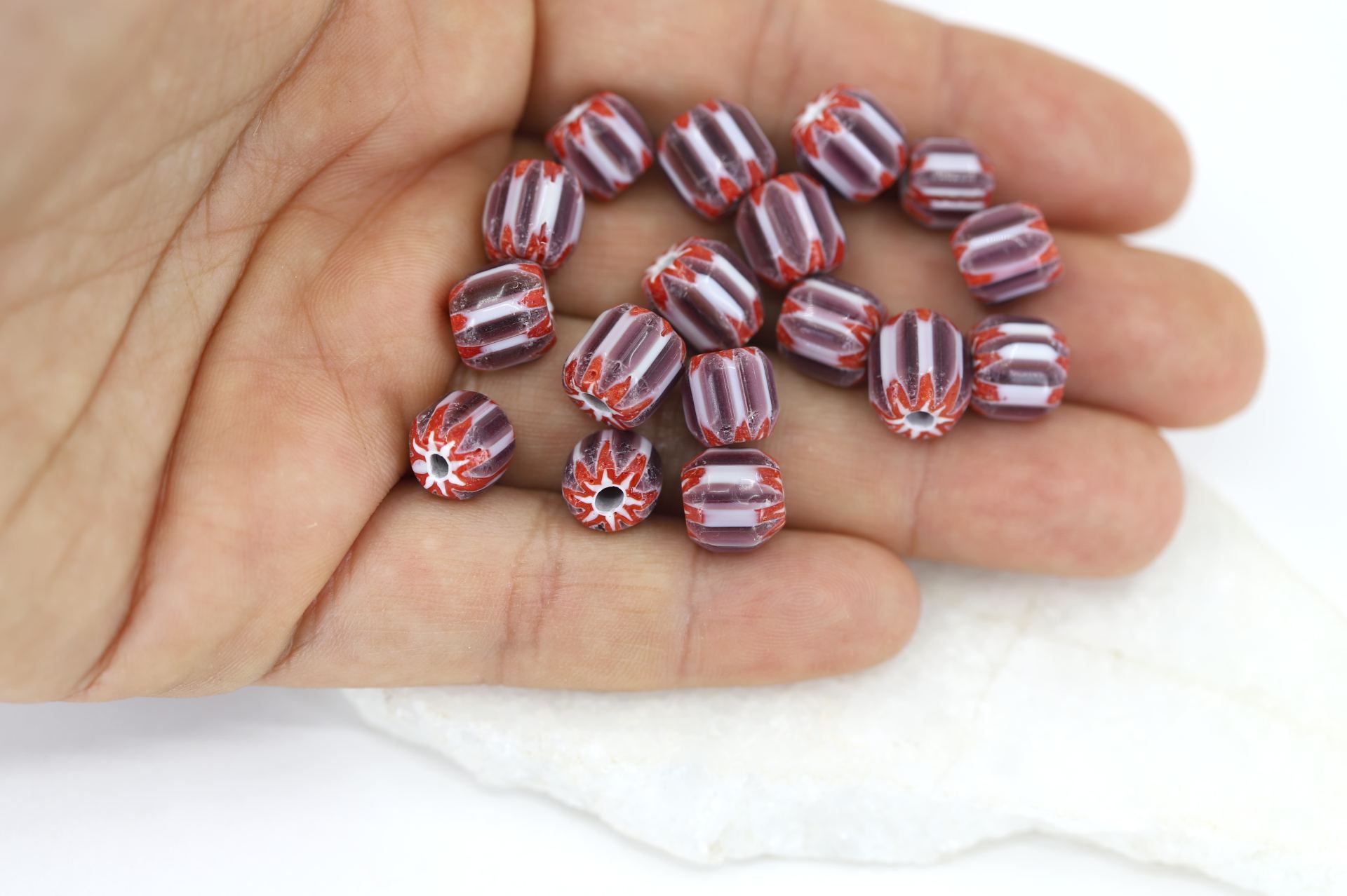 red-purple-ethnic-glass-beads