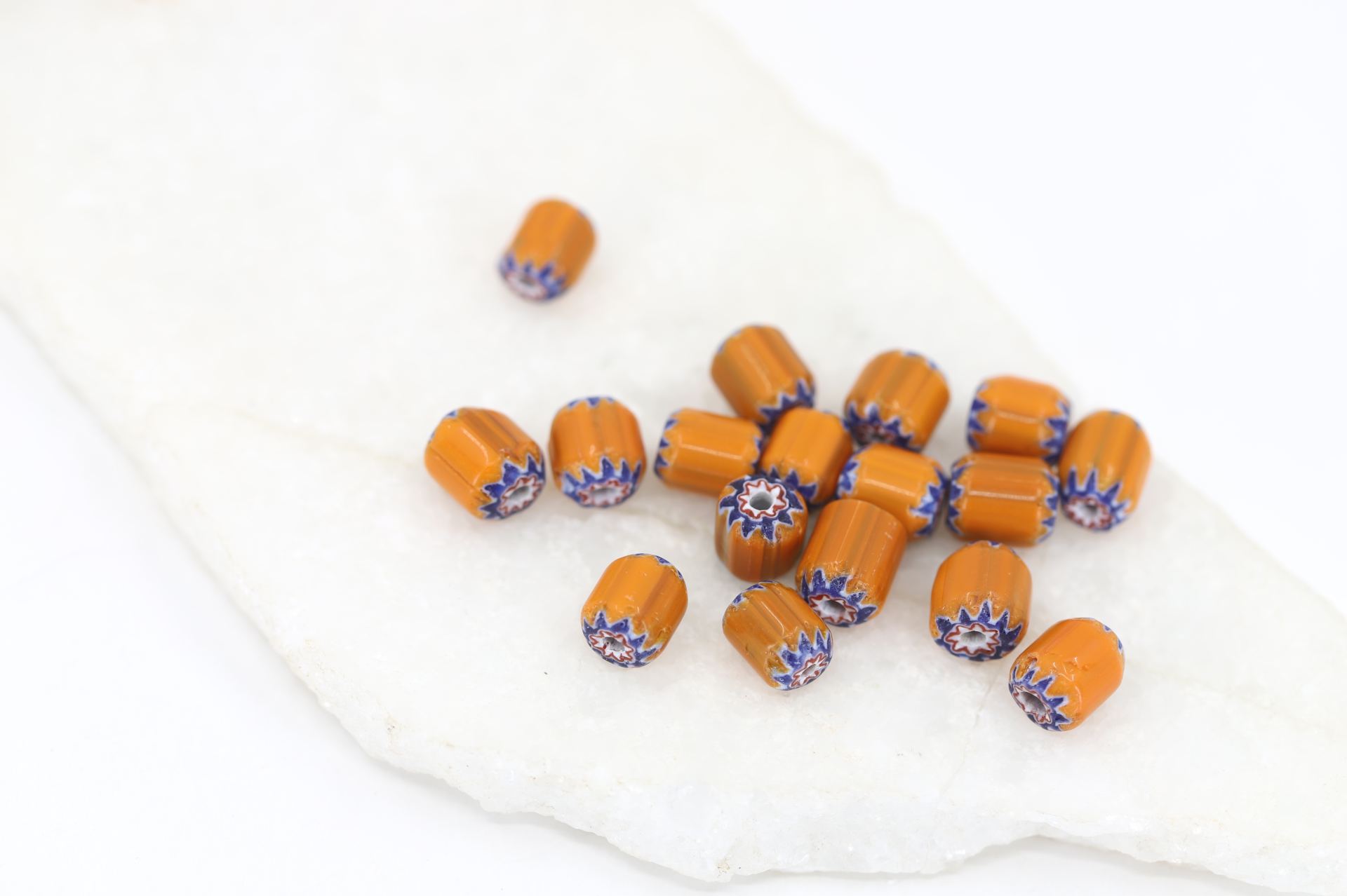 8mm-orange-blue-chevron-lampwork-beads