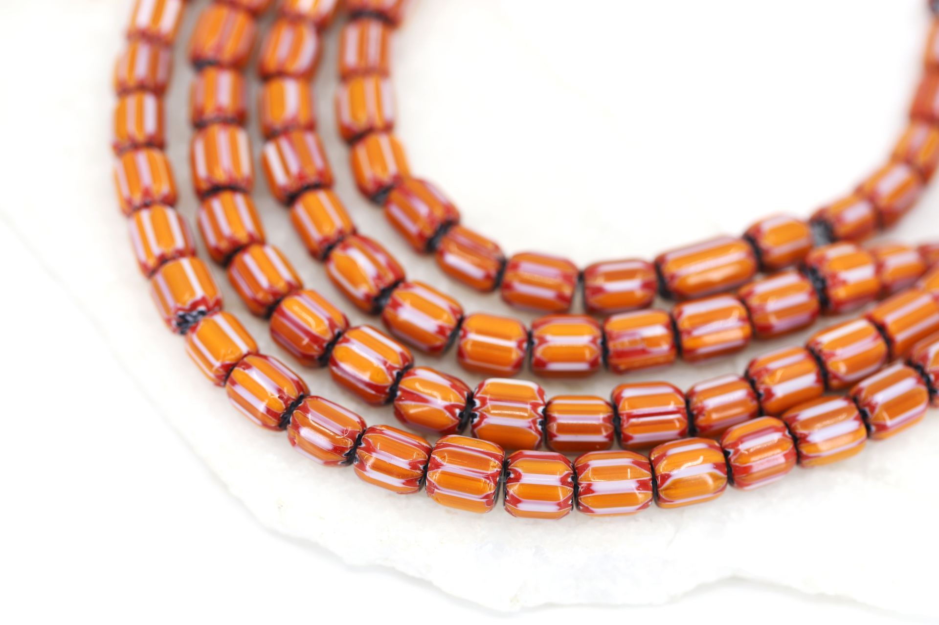 8mm-orange-chevron-glass-beads-barrel