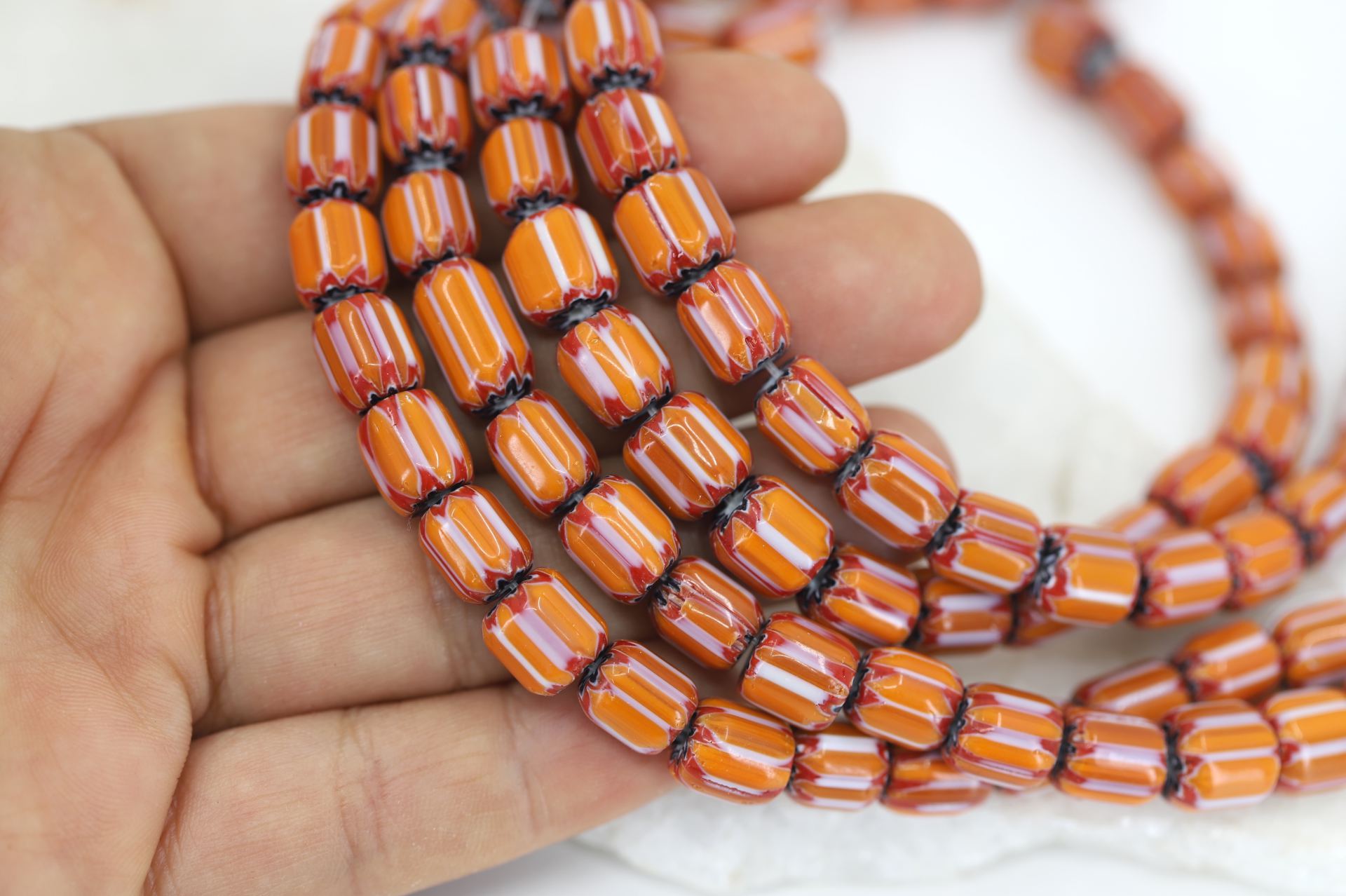 8mm-orange-ethnic-glass-beads-chevron