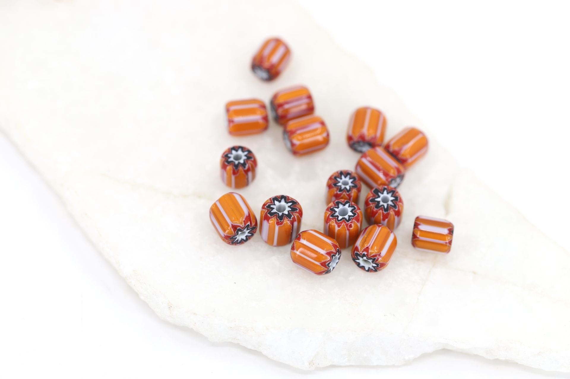 8mm-orange-chevron-lampwork-beads