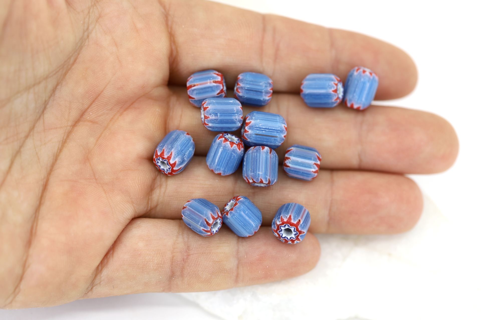 blue-barrel-ethnic-glass-beads-chevron