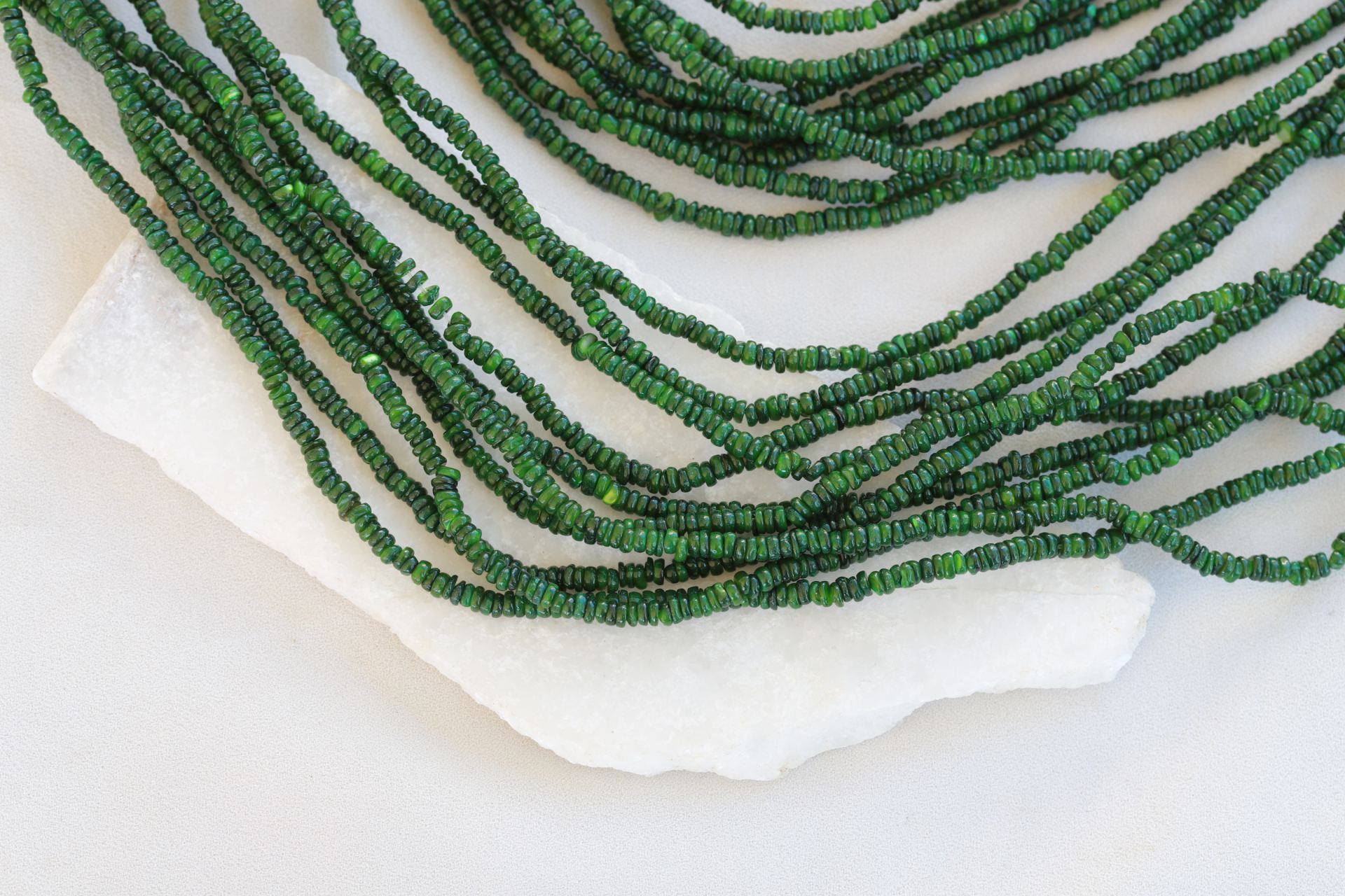 green-shell-beads-jewelry-making