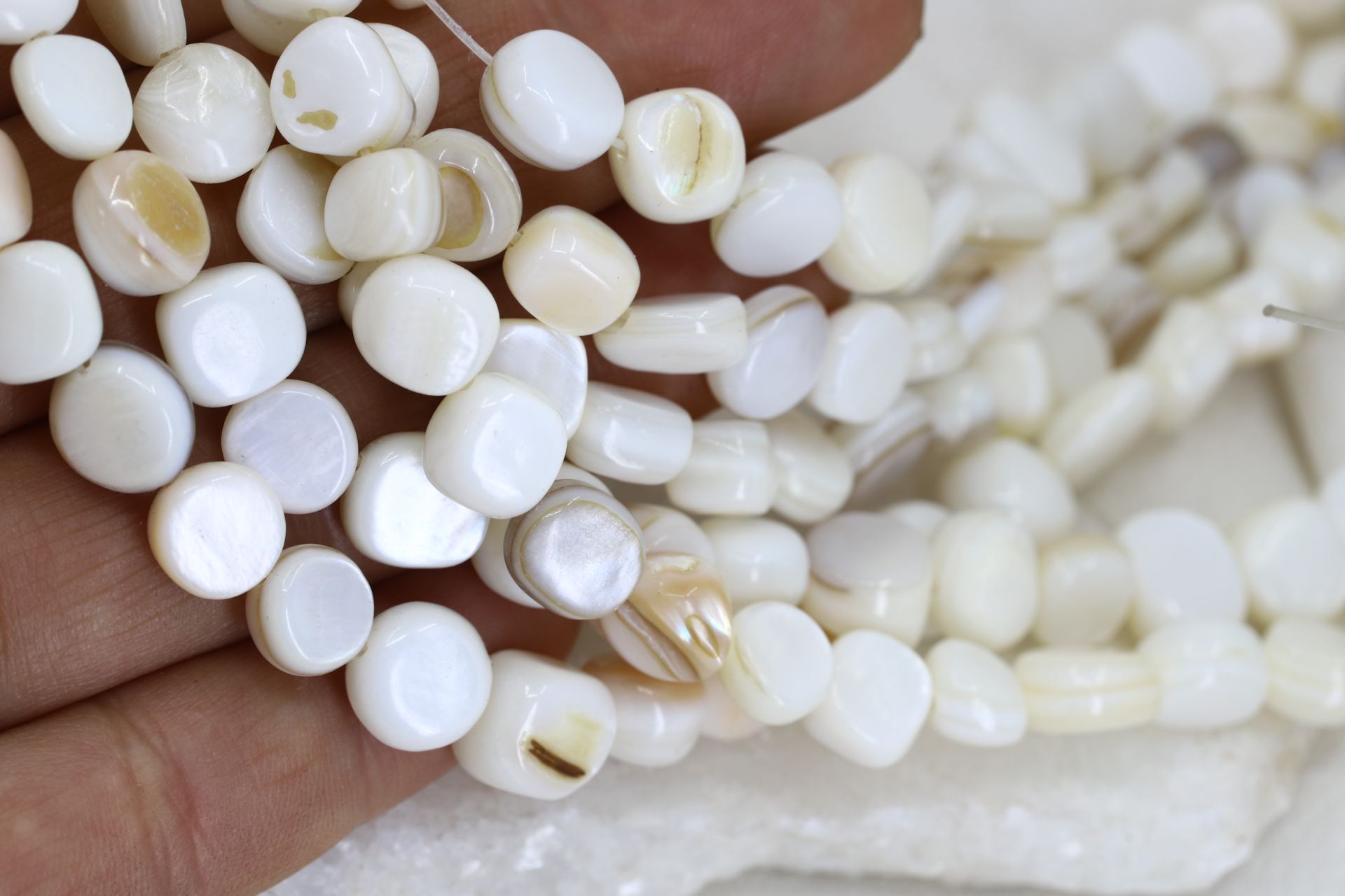 white-shell-beads-asymmetric-flat-round