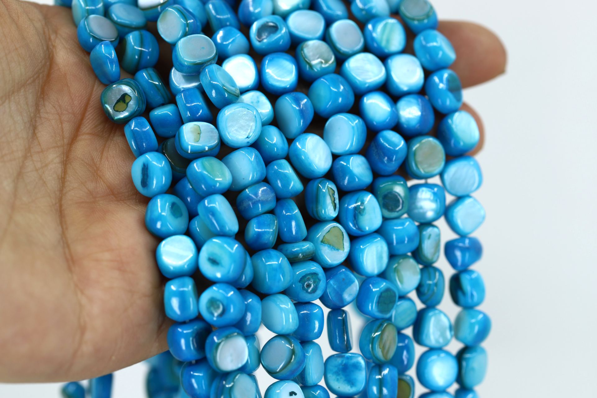 8mm-blue-asymmetric-shell-beads-strand