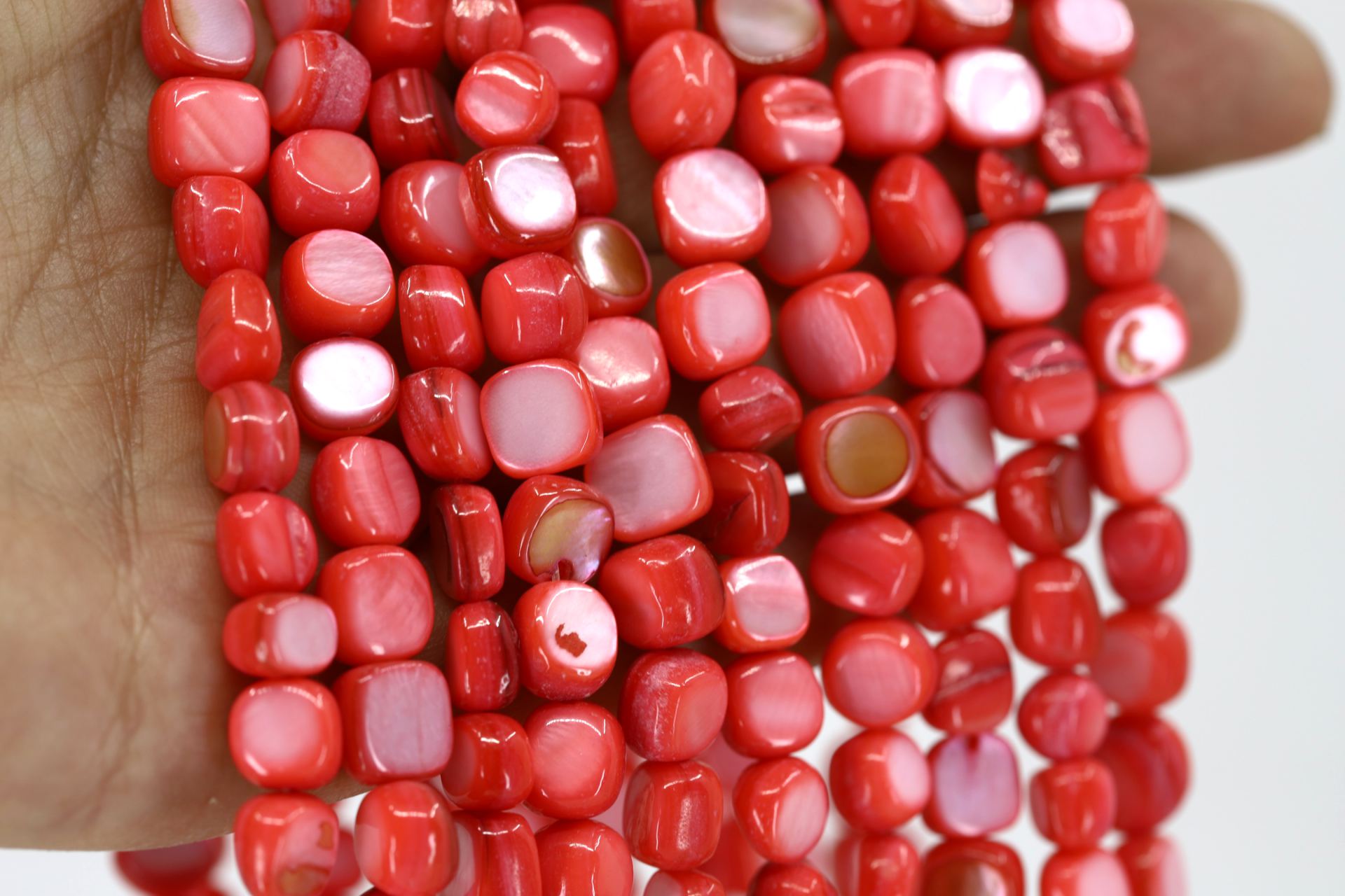8mm-red-asymmetric-shell-beads-strand