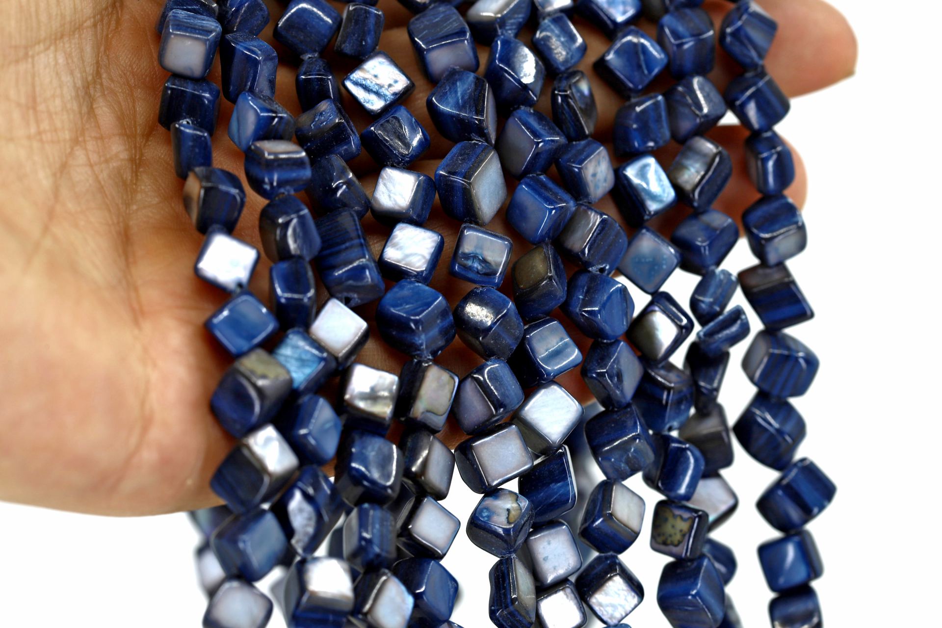 8mm-blue-pyramid-shell-beads-strand