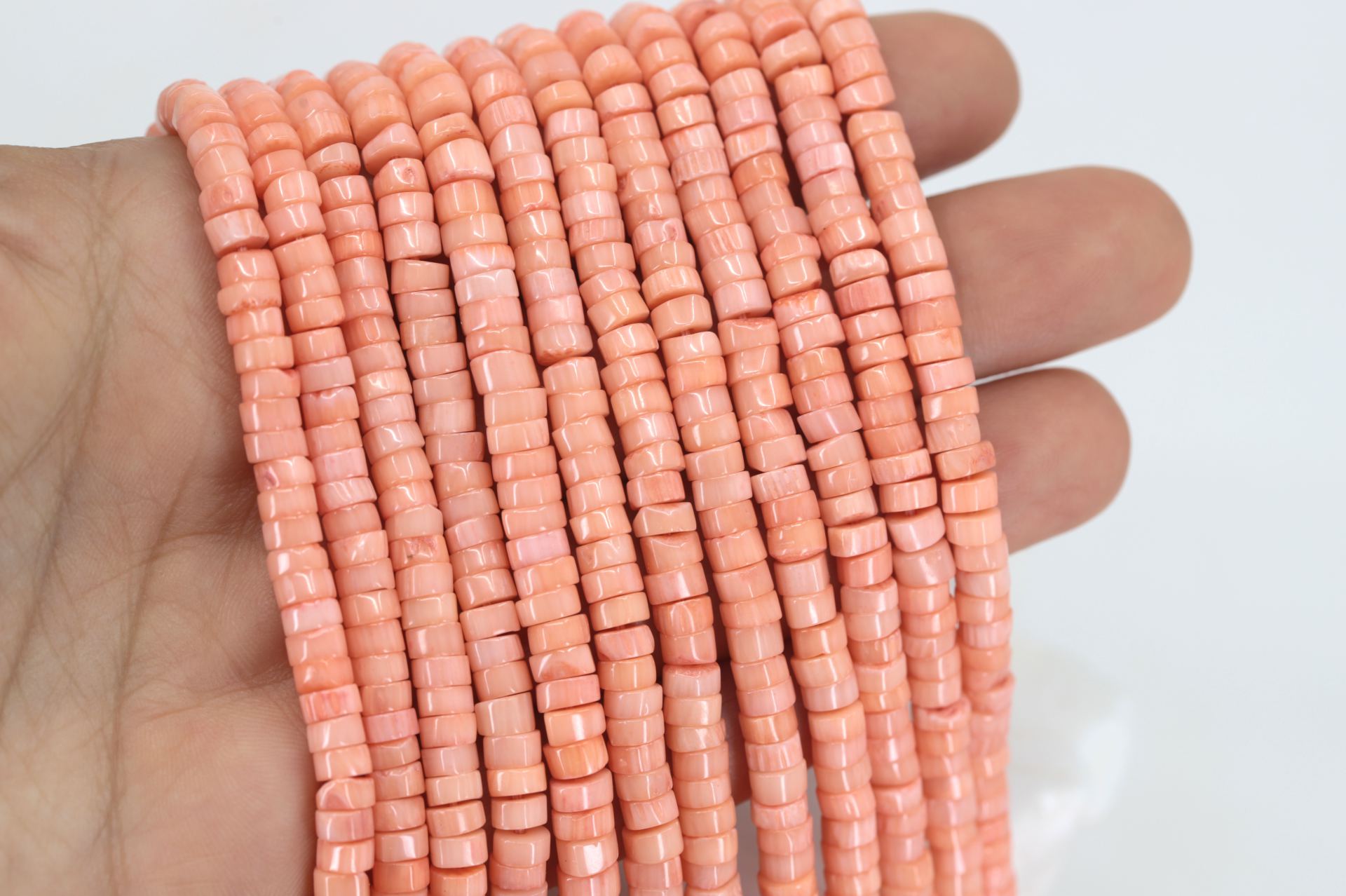 rondelle-heishi-disc-pink-coral-beads