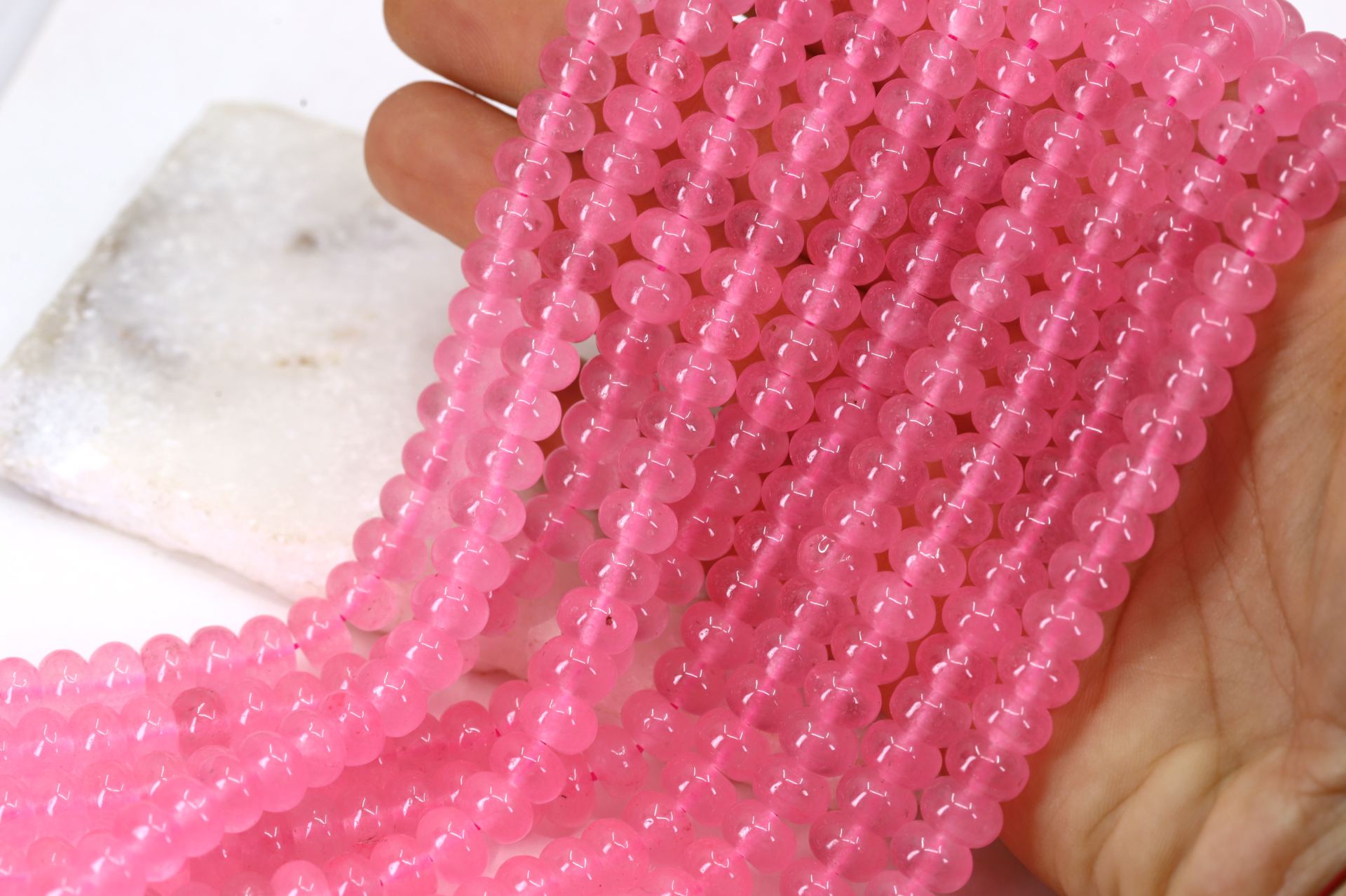 8mm-dyed-pink-rondelle-strand