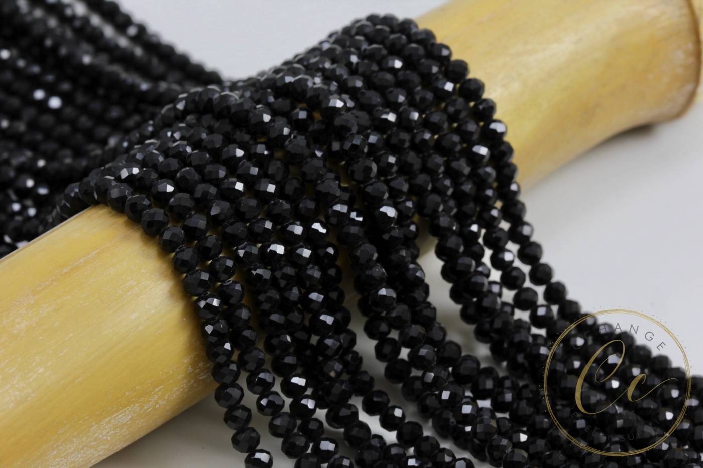 4mm Black Crystal Glass Beads #CB4-10