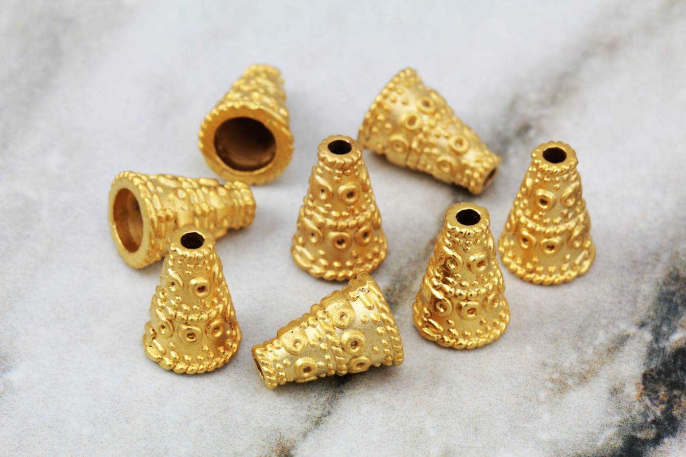 gold-plated-cone-metal-bead-cap-findings