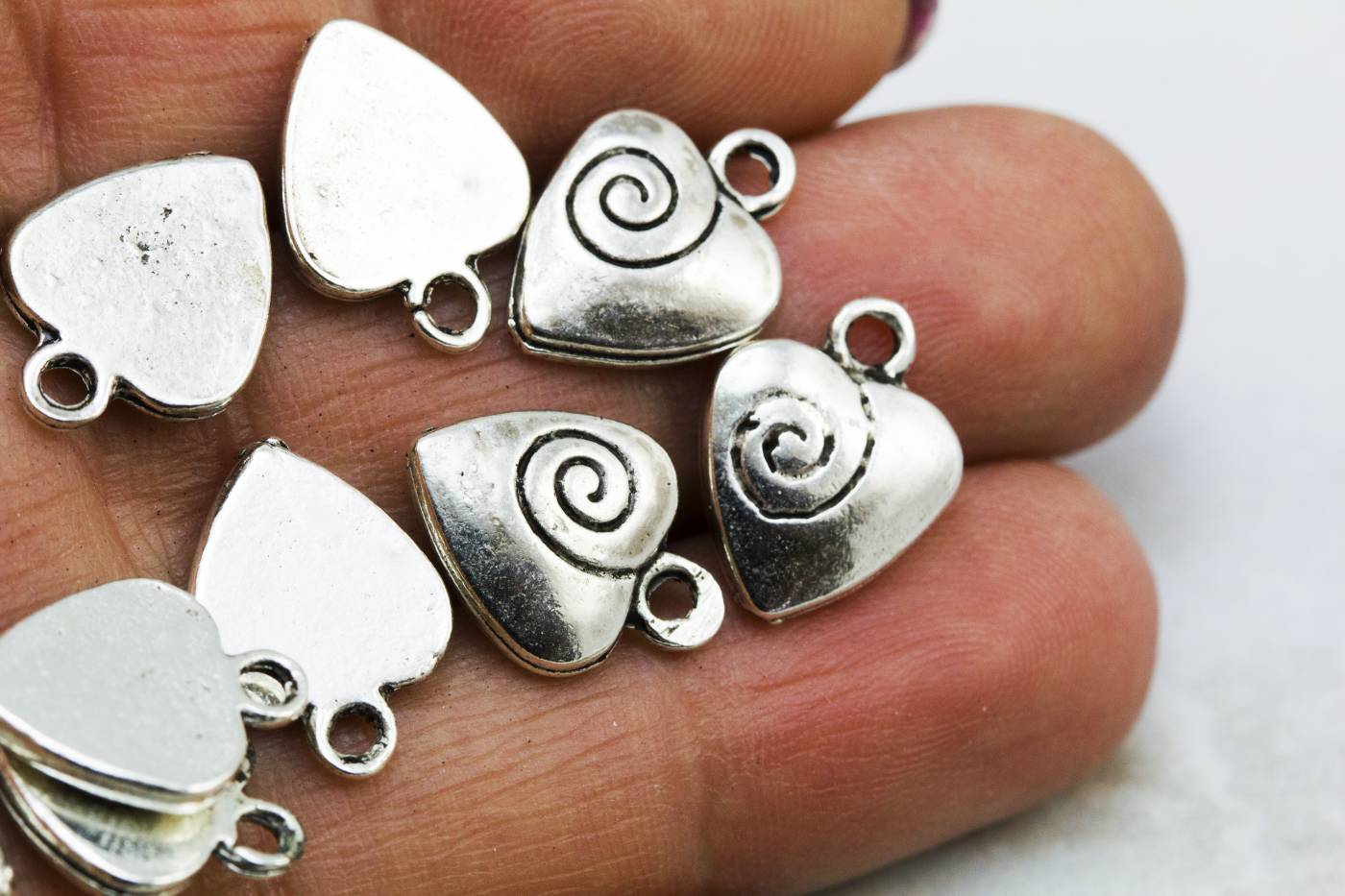 metal-heart-silver-pendant-findings
